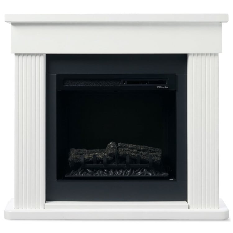 Dimplex Portland 2kW Mini Mantel Freestanding Electric Fireplace Heater Suite with Optiflame LED Flame Effect, White image 7