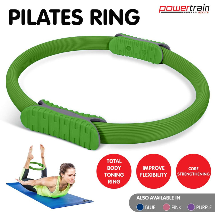 Powertrain Pilates Ring Band Yoga Home Workout Exercise Band Green image 10