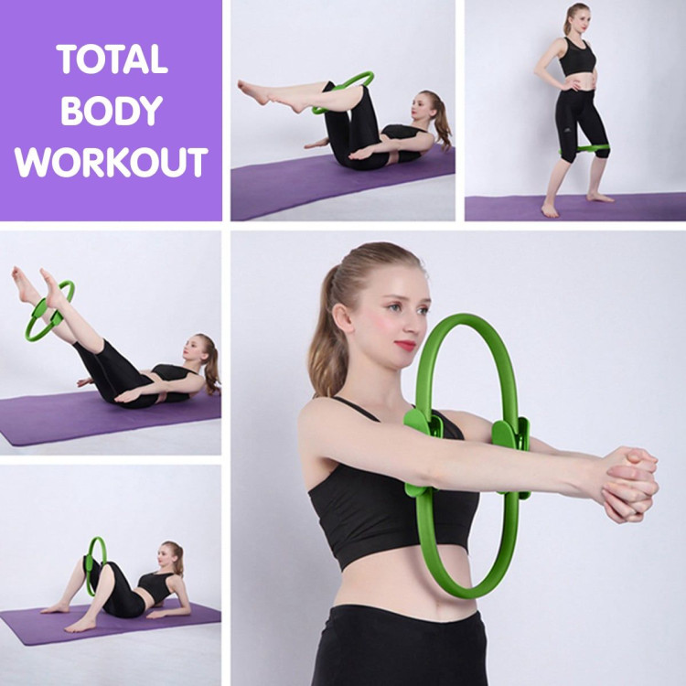 Powertrain Pilates Ring Band Yoga Home Workout Exercise Band Green image 8