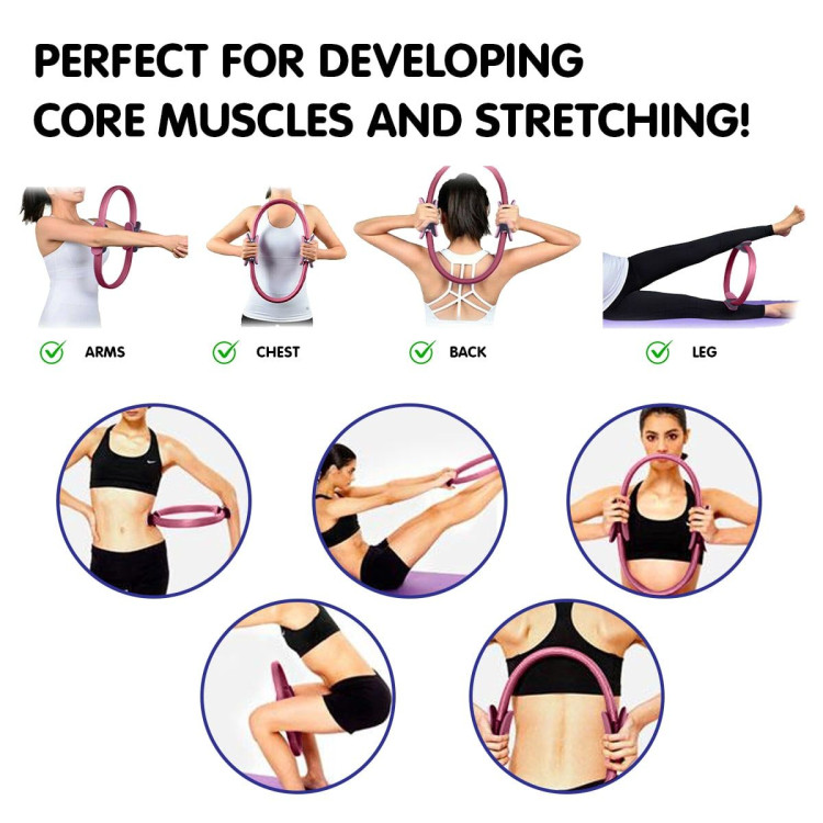 Powertrain Pilates Ring Band Yoga Home Workout Exercise Band Pink image 7