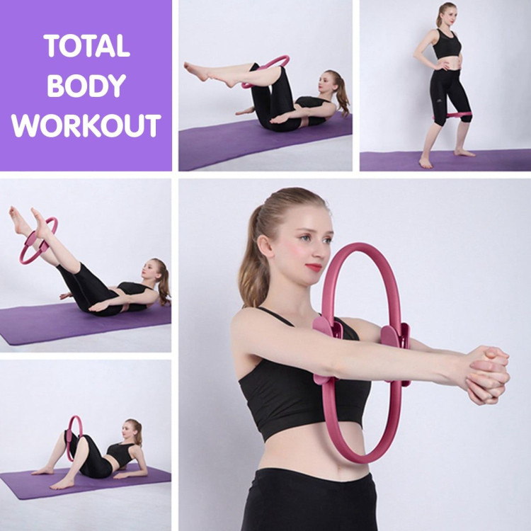 Powertrain Pilates Ring Band Yoga Home Workout Exercise Band Pink image 8