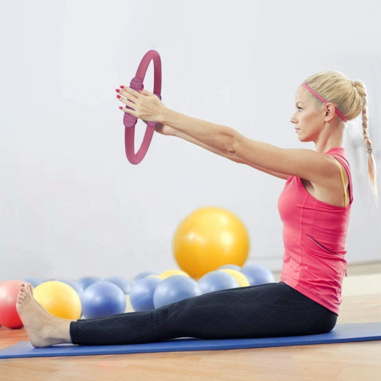 Powertrain Pilates Ring Band Yoga Home Workout Exercise Band Pink image 10
