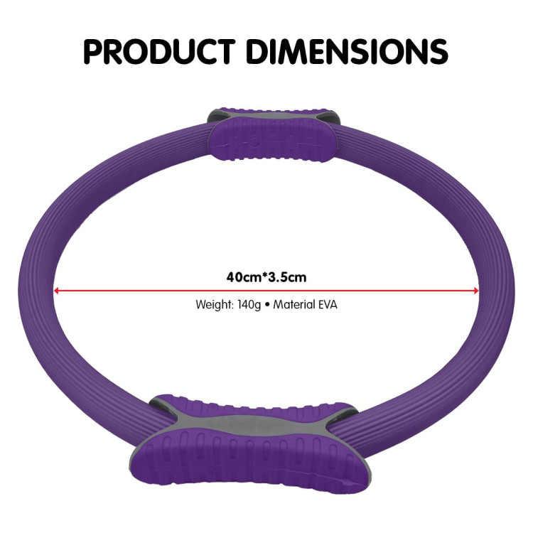 Powertrain Pilates Ring Band Yoga Home Workout Exercise Band Purple image 6
