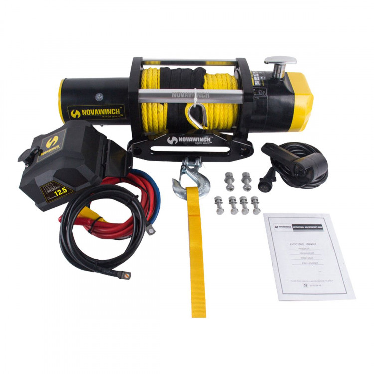 Heavy duty 12500LBS 12V Electric Winch Synthetic Rope  4x4 Truck image 3