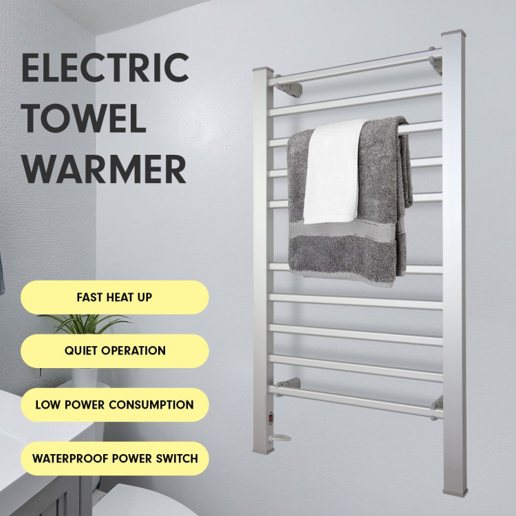 Pronti Heated Towel Rack Electric Rails Warmer 160 Watt- Silver image 7