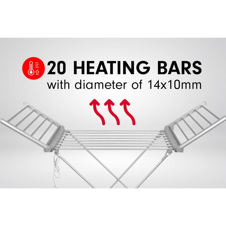 Heated Towel Clothes Rack Dryer Warmer Bathroom Air Warmer 230W image 3