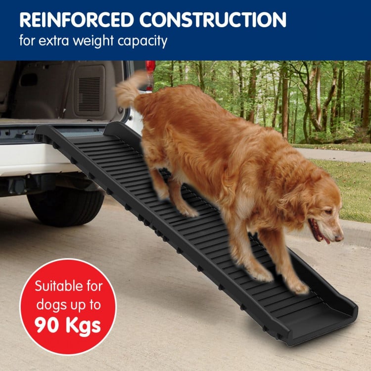 Foldable Car Dog Ramp Vehicle Ladder Step Stairs - Black image 7