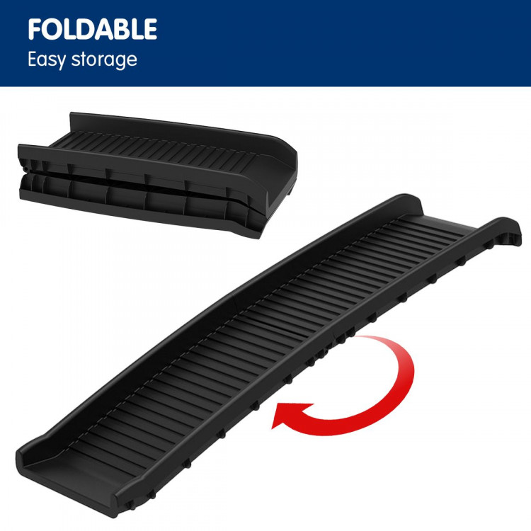 Foldable Car Dog Ramp Vehicle Ladder Step Stairs - Black image 8
