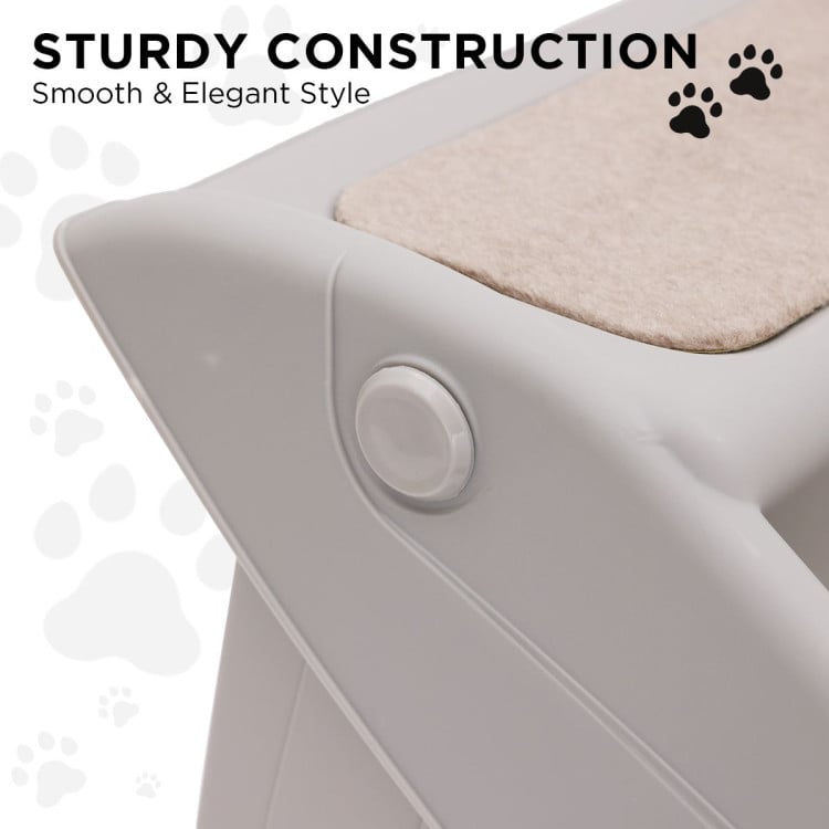 Furtastic Foldable Pet Stairs in Grey - 50cm Dog Ladder Cat Ramp with Non-Slip Mat for Indoor and Outdoor Use image 8