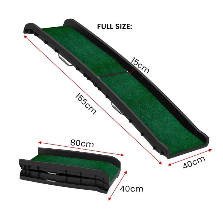 Furtastic Foldable Plastic Dog Ramp with Synthetic Grass image 3