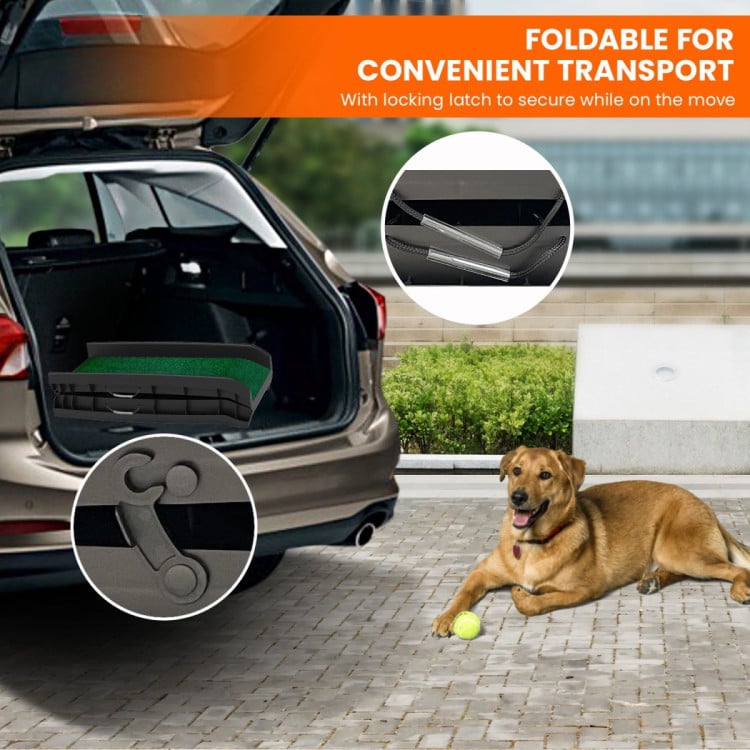 Furtastic Foldable Plastic Dog Ramp with Synthetic Grass image 7
