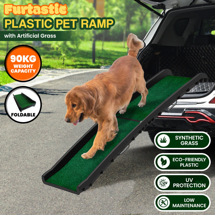 Furtastic Foldable Plastic Dog Ramp with Synthetic Grass image 12