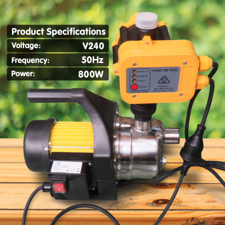 Hydro Active 800w Stainless Auto Water Pump 70B -Yellow image 10