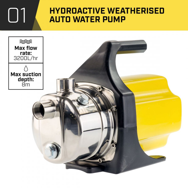 Hydro Active 800w Weatherised water pump Without Controller- Yellow image 5