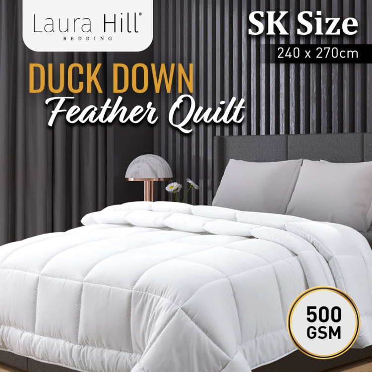 Laura Hill 500GSM Duck Down Feather Quilt Comforter Doona - Super King image 13