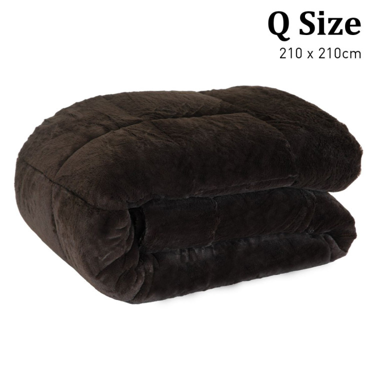 Laura Hill 500GSM Faux Mink Quilt Comforter Doona - Queen image 3