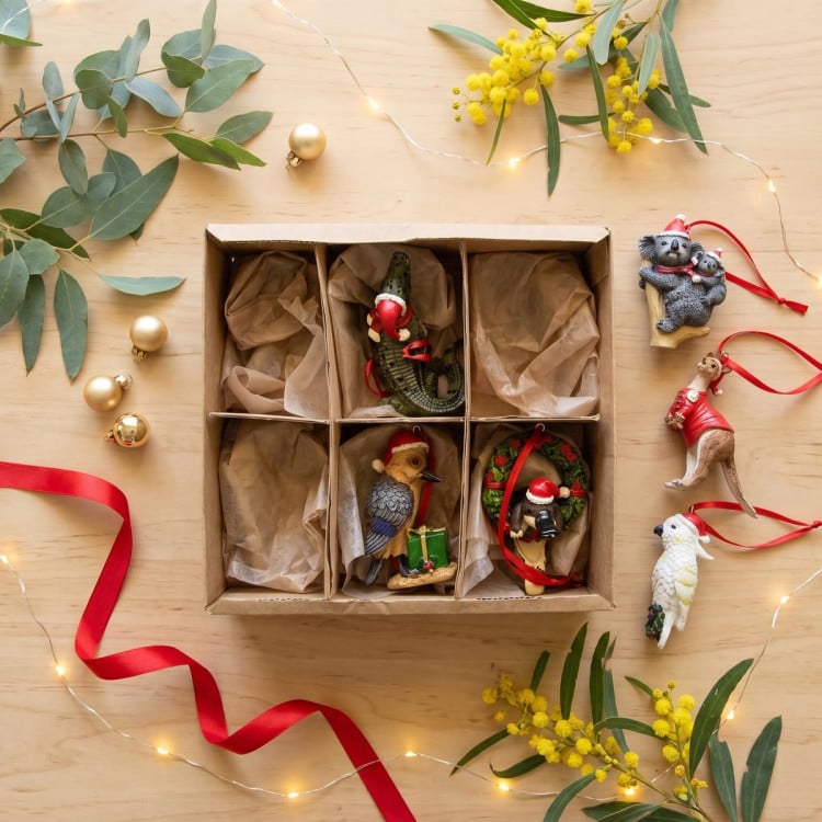 Christabelle Australian Animal Christmas Tree Decorations Set of 6 Hand-Painted Resin Ornaments Gift Box image 11