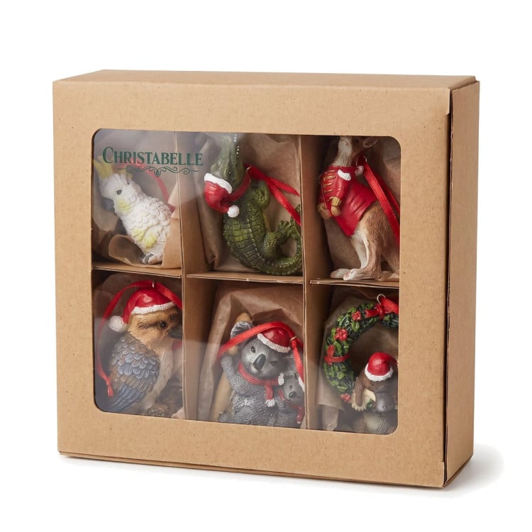 Christabelle Australian Animal Christmas Tree Decorations Set of 6 Hand-Painted Resin Ornaments Gift Box image 18