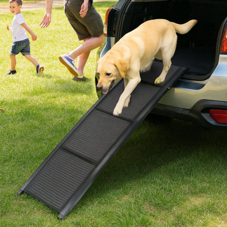 Furtastic Dog Pet Ramp Stairs Car Vehicle Folding Aluminium Cats Non-Slip Felt Safety image 10