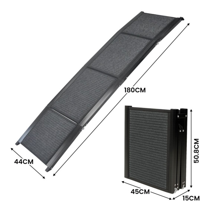 Furtastic Dog Pet Ramp Stairs Car Vehicle Folding Aluminium Cats Non-Slip Felt Safety image 3