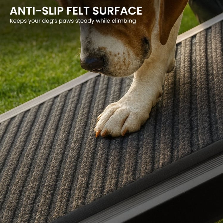 Furtastic Dog Pet Ramp Stairs Car Vehicle Folding Aluminium Cats Non-Slip Felt Safety image 5
