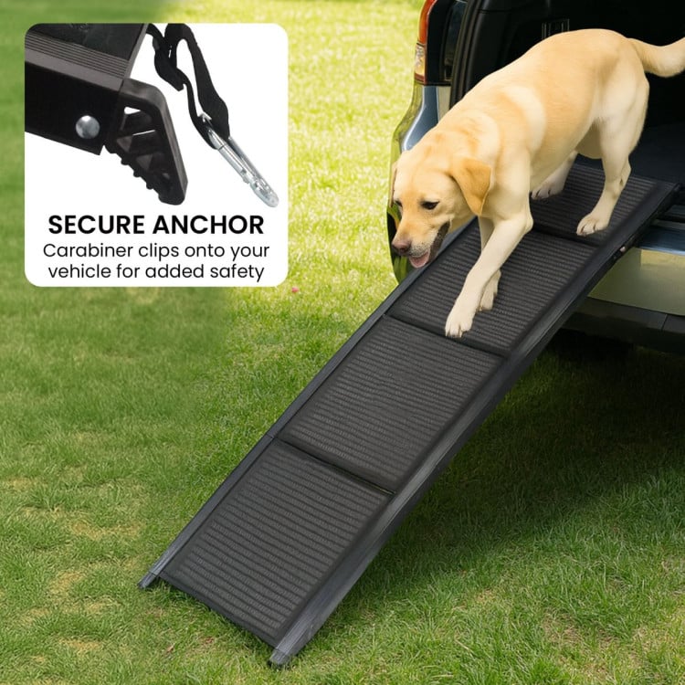 Furtastic Dog Pet Ramp Stairs Car Vehicle Folding Aluminium Cats Non-Slip Felt Safety image 7