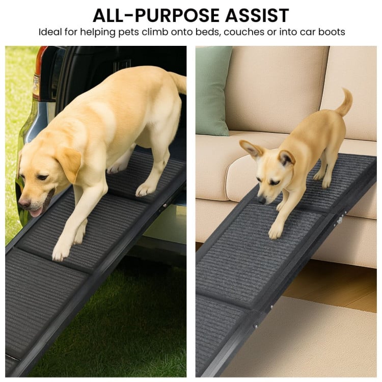 Furtastic Dog Pet Ramp Stairs Car Vehicle Folding Aluminium Cats Non-Slip Felt Safety image 9