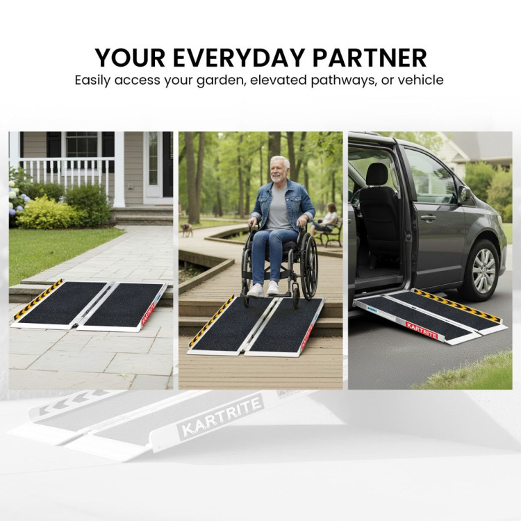 Kartrite Folding Aluminium Wheelchair Ramp 2FT Portable Mobility Access Ramp image 9