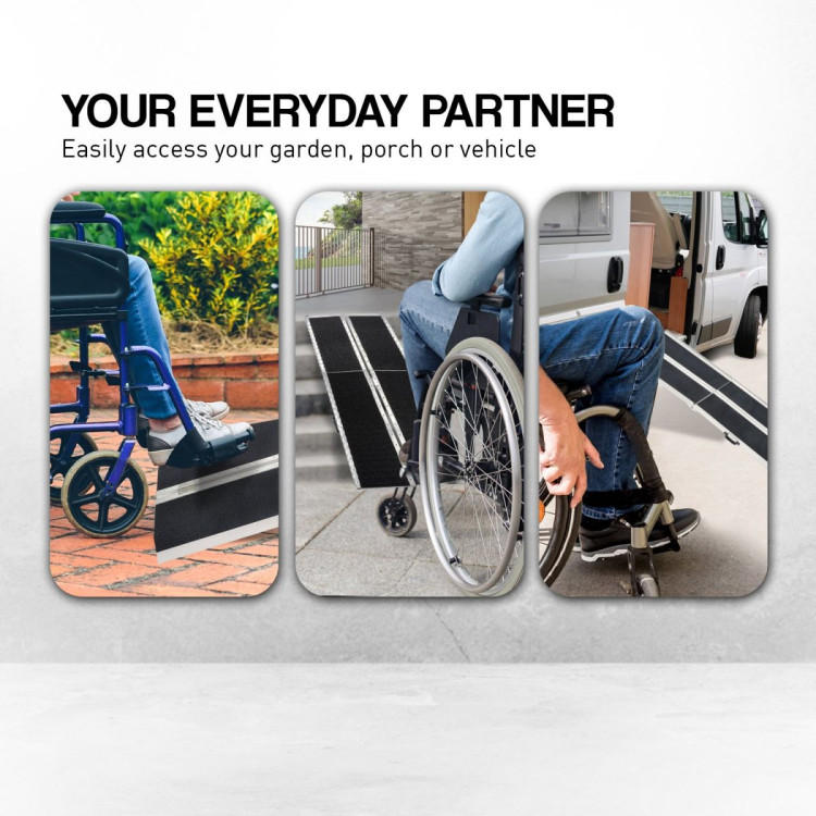 Aluminium Portable Wheelchair Ramp High-Grip R03 - 4ft image 11