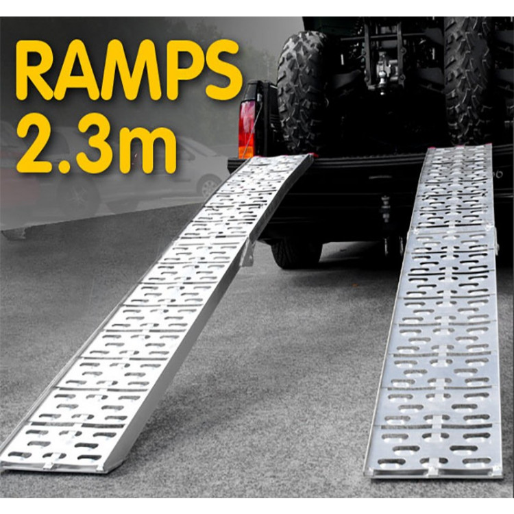 2X ALUMINIUM FOLDING LOADING RAMPS ATV Motorbike