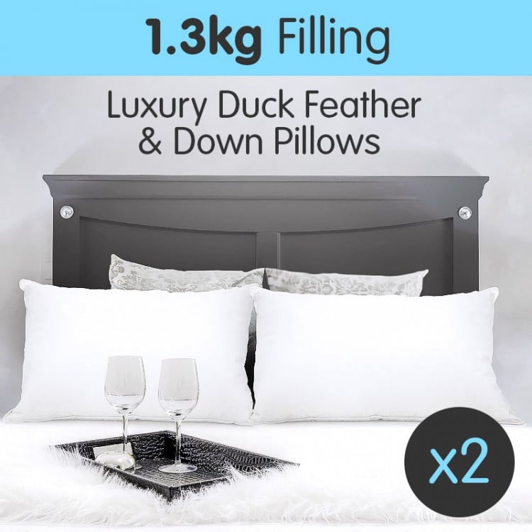 Duck Down Feather Pillow Set image 2