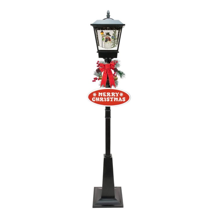 Christabelle 1.8m Christmas Lamp Post Outdoor Display Decoration LED Lights Front Yard Lawn Statue Ornament Black