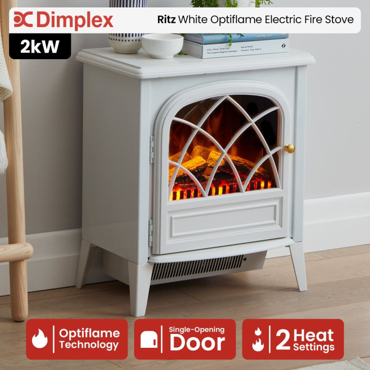 Dimplex 2kW Ritz White Optiflame Portable Electric Fire Stove image 9