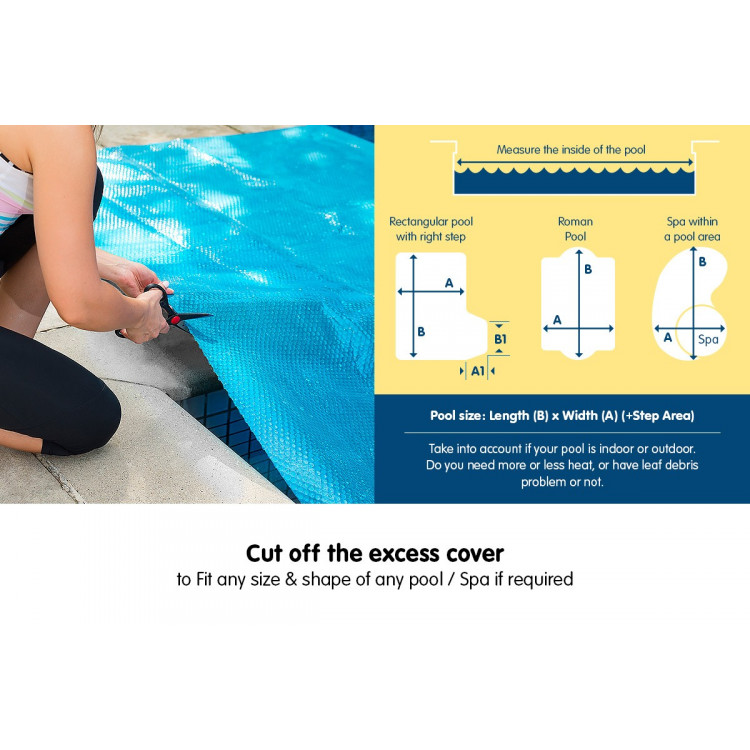 400micron Swimming Pool Roller Cover Combo - Silver/Blue - 9.5m x 5m image 7