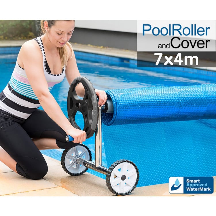 Swimming Pool Solar Cover and Roller combo - 7m x 4m