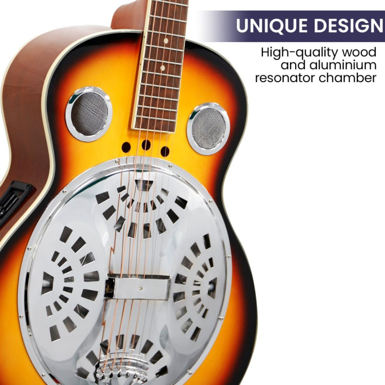 Karrera 40in Resonator Guitar - Sunburst image 4