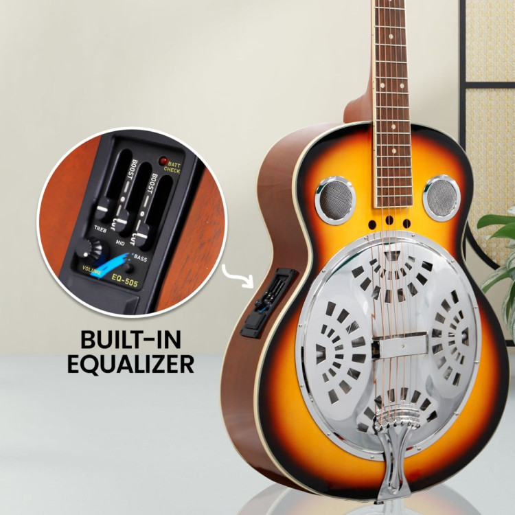 Karrera 40in Resonator Guitar - Sunburst image 5