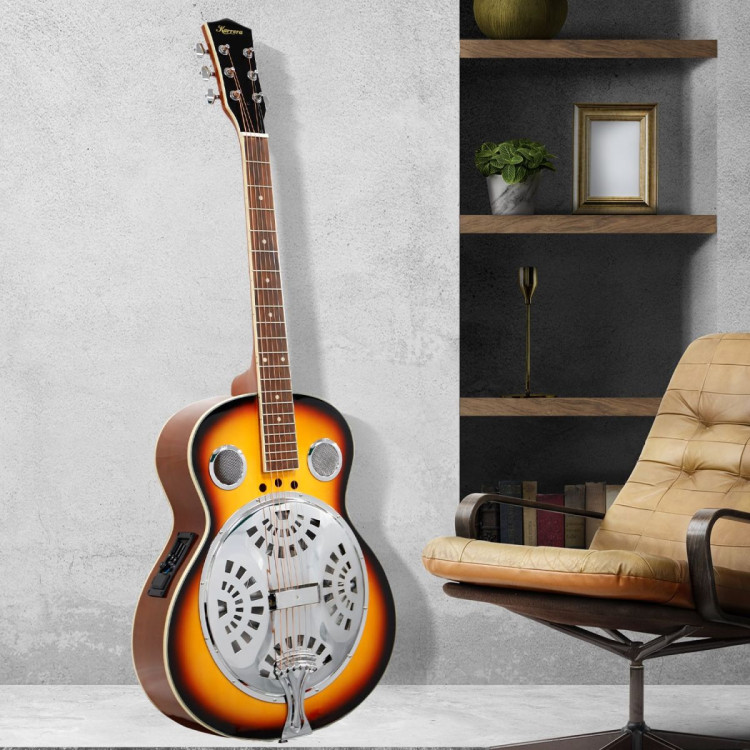 Karrera 40in Resonator Guitar - Sunburst image 6