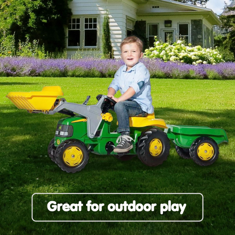 John Deere Rolly Kids RT023110 Ride on Tractor with Trailer & Loader image 6