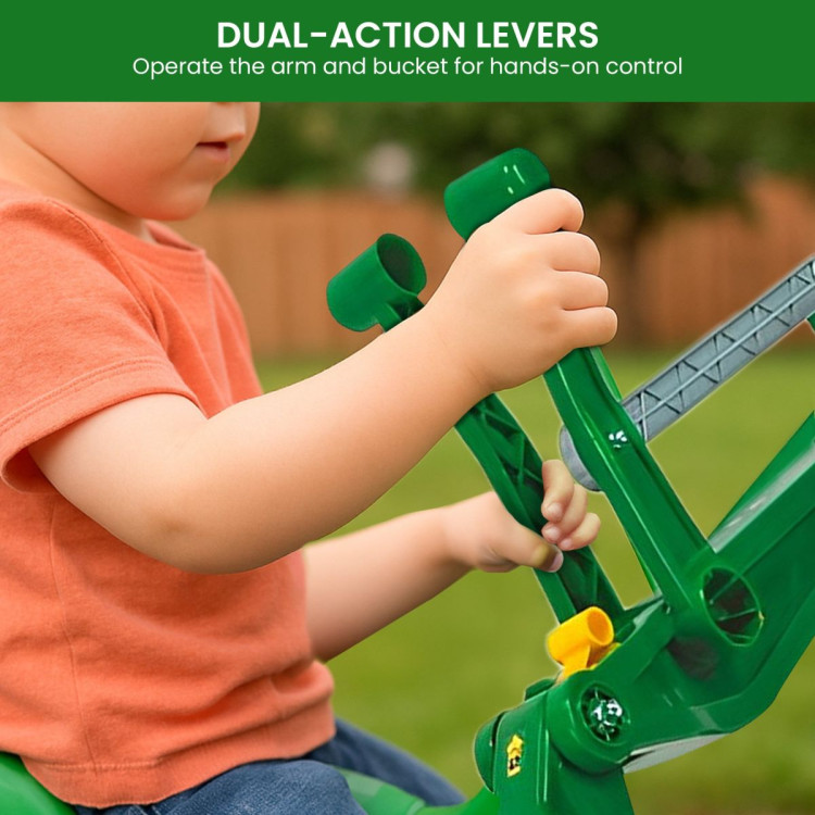 John Deere Rolly Digger XL Ride-On Excavator Childrens Toy with 360 degree Rotation, Work Scoop & Levers All-Terrain 3+ image 6