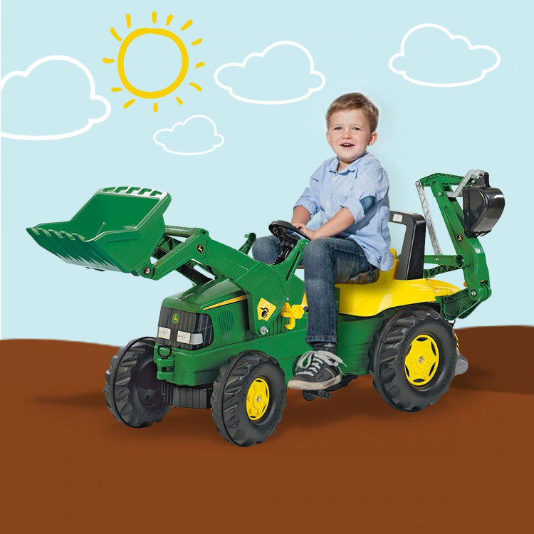 John Deere Rolly Kids  Ride On Tractor with Loader & Digger RT811076 image 6
