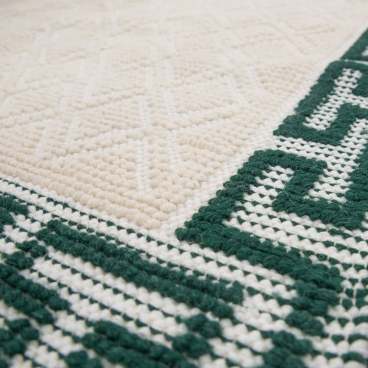 Greek-Inspired Wool Rug 165 Cream and Green image 4
