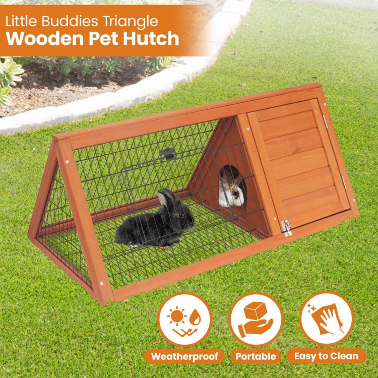 Little Buddies Wooden Triangle Rabbit Animal Hutch - 98cm image 12