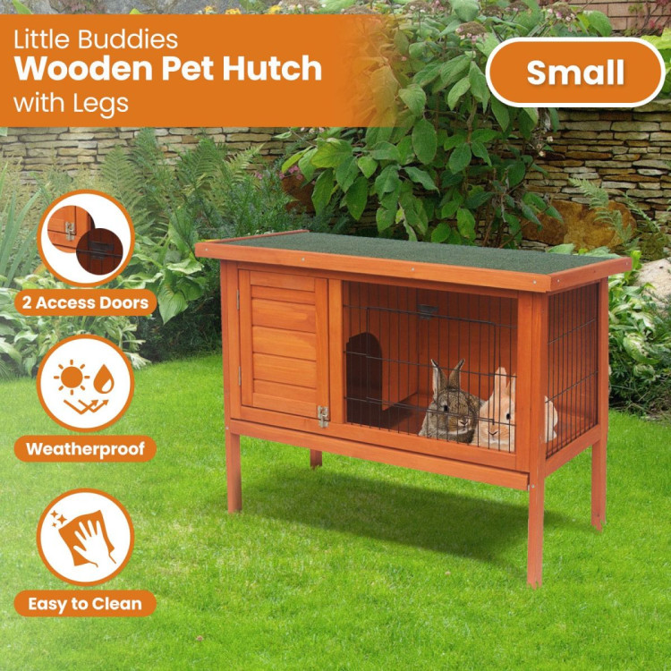 Little Buddies Wooden Pet Rabbit Hutch 2 Sections - Small image 11