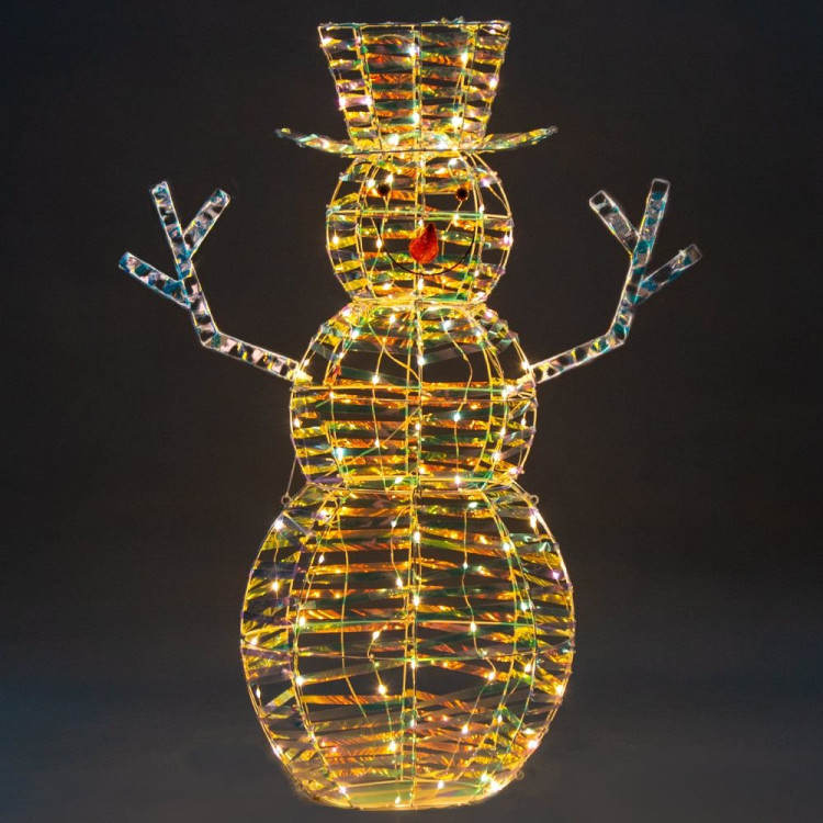 Christmas Snowman Twinkle Lights Iridescent Indoor Outdoor 120cm