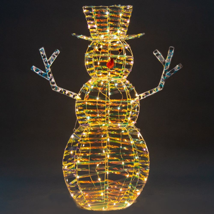 Christabelle 1.2m Christmas Snowman Indoor Outdoor Display Decoration LED Lights Front Yard Lawn Statue Ornament image 5