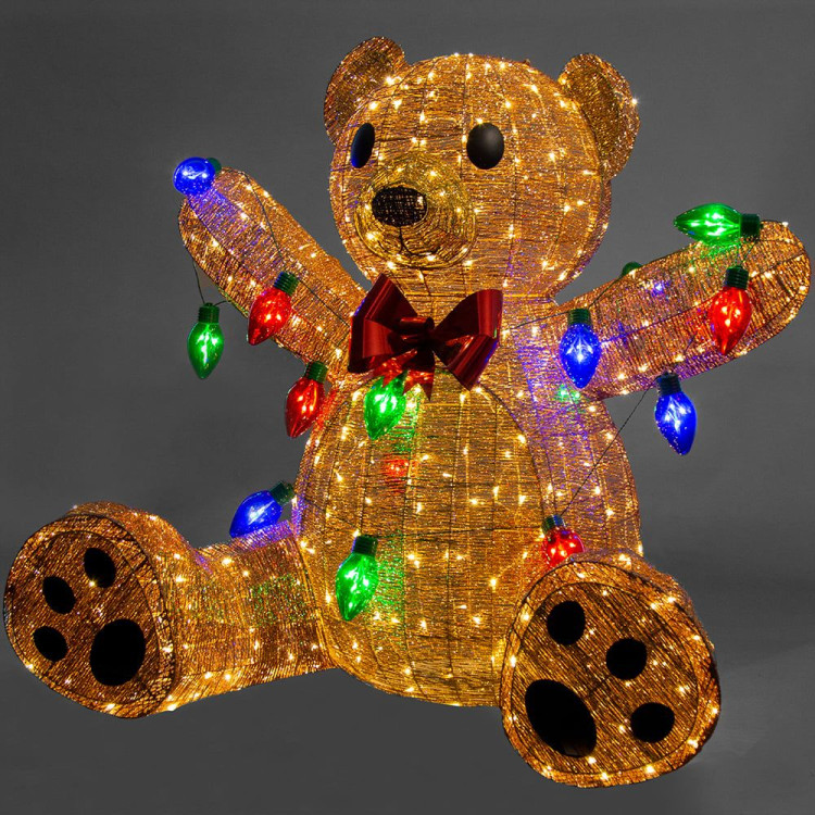 Christabelle 1.5m Christmas Teddy Bear Indoor Outdoor Display Decoration LED Lights Front Yard Lawn Statue Ornament image 3