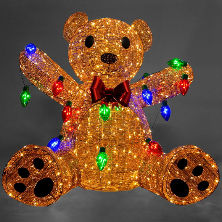 Christabelle 1.5m Christmas Teddy Bear Indoor Outdoor Display Decoration LED Lights Front Yard Lawn Statue Ornament image 4