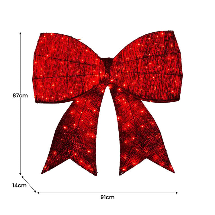 Christabelle Christmas Display Bow 91cm with LED and Twinkle Lights 5 Functions Decoration Ornament image 6