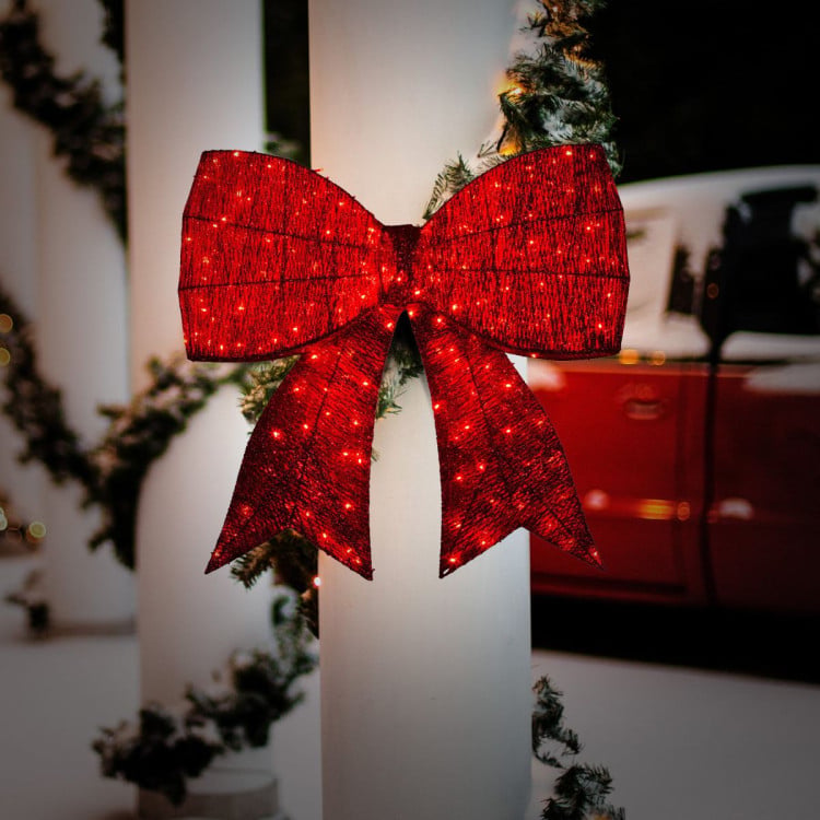 Christabelle Christmas Display Bow 91cm with LED and Twinkle Lights 5 Functions Decoration Ornament image 9